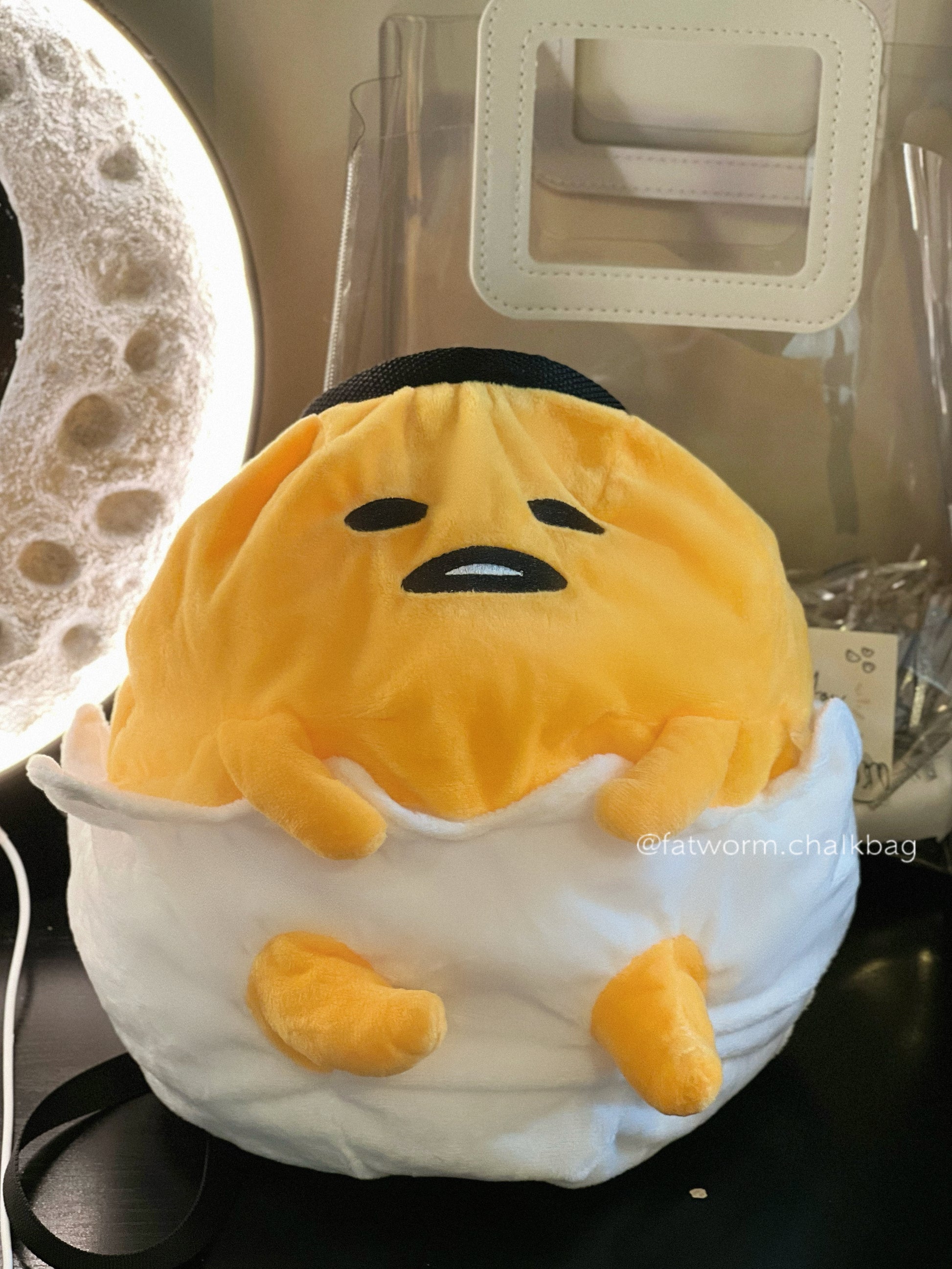 anime Cute Gudetama plush chalk bag for rock climbing