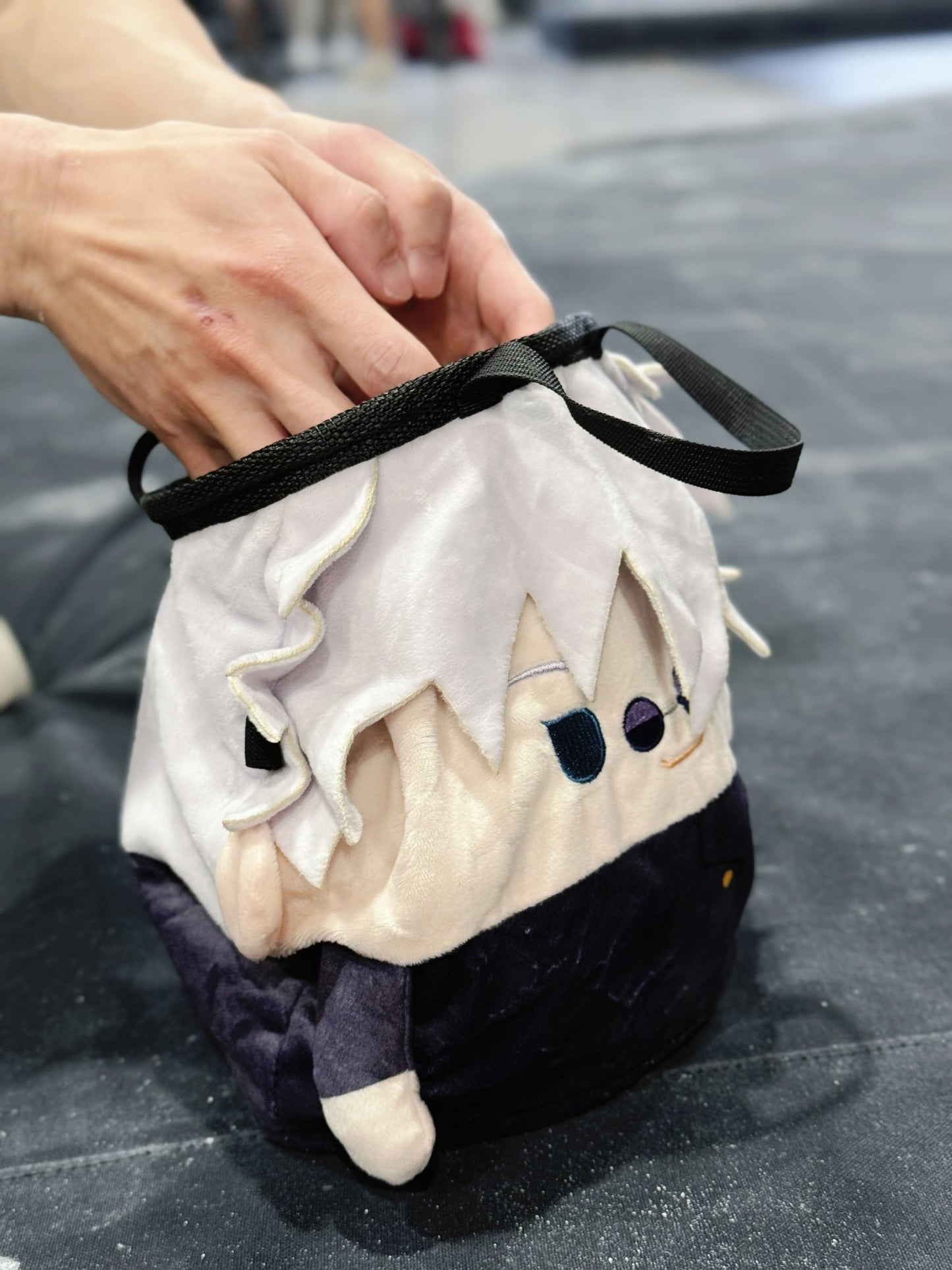 Jujutsu Kaisen Gojo chalk bag chalk bucket climbing cute handmade fatworm anime plush sunglasses