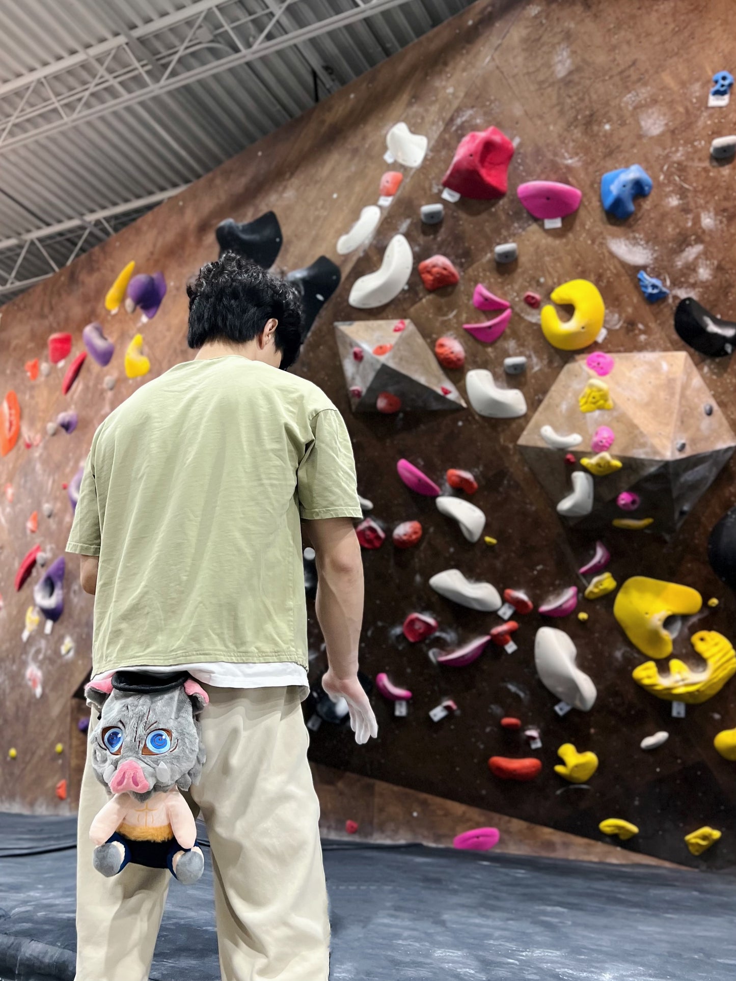 demon slayer Inosuke pig anime cute plush climbing chalk bag buckets for rock climbing