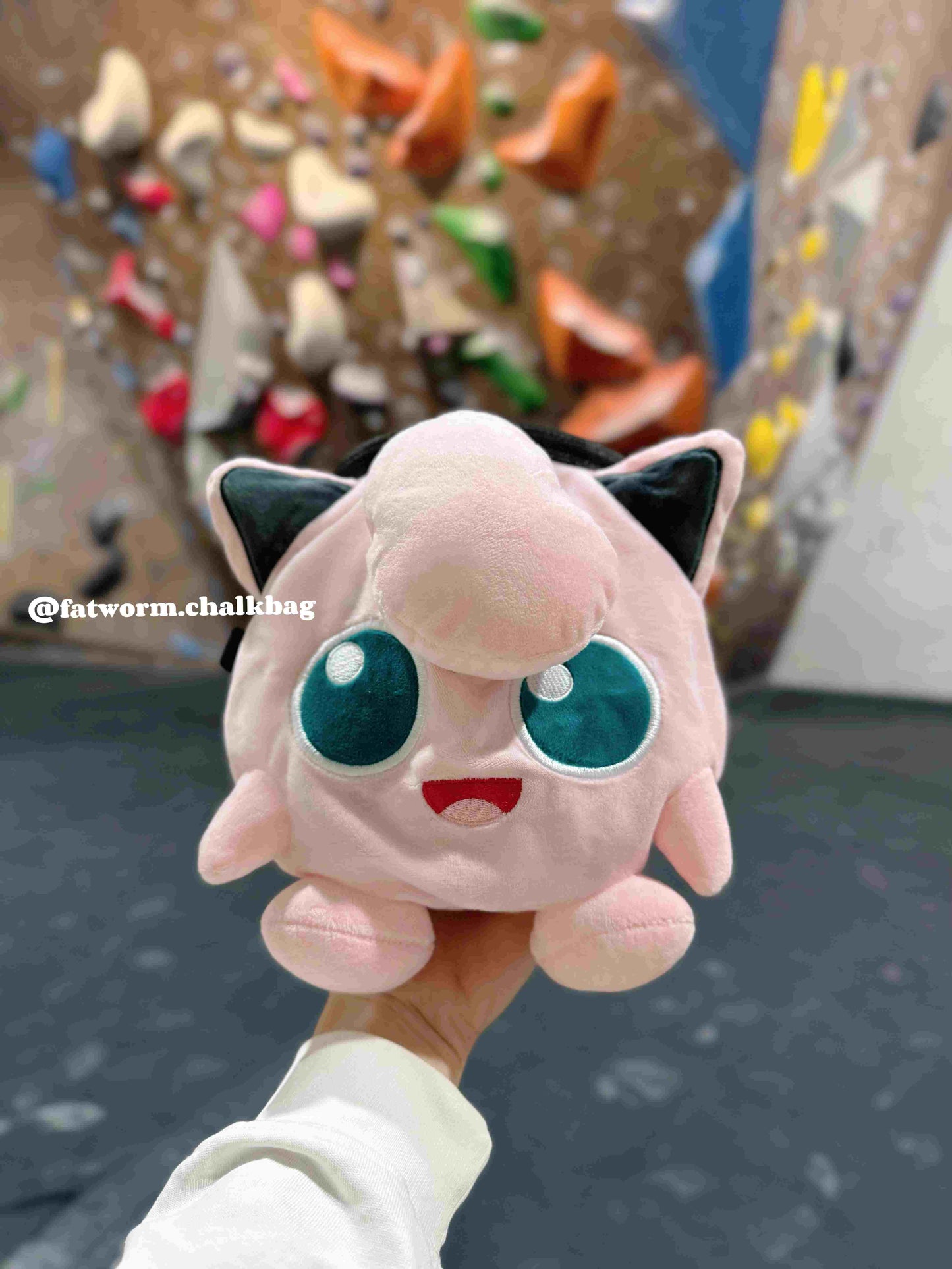 pokemon jigglypuff chalk bag cute plush anime rock climbing bouldering fatworm