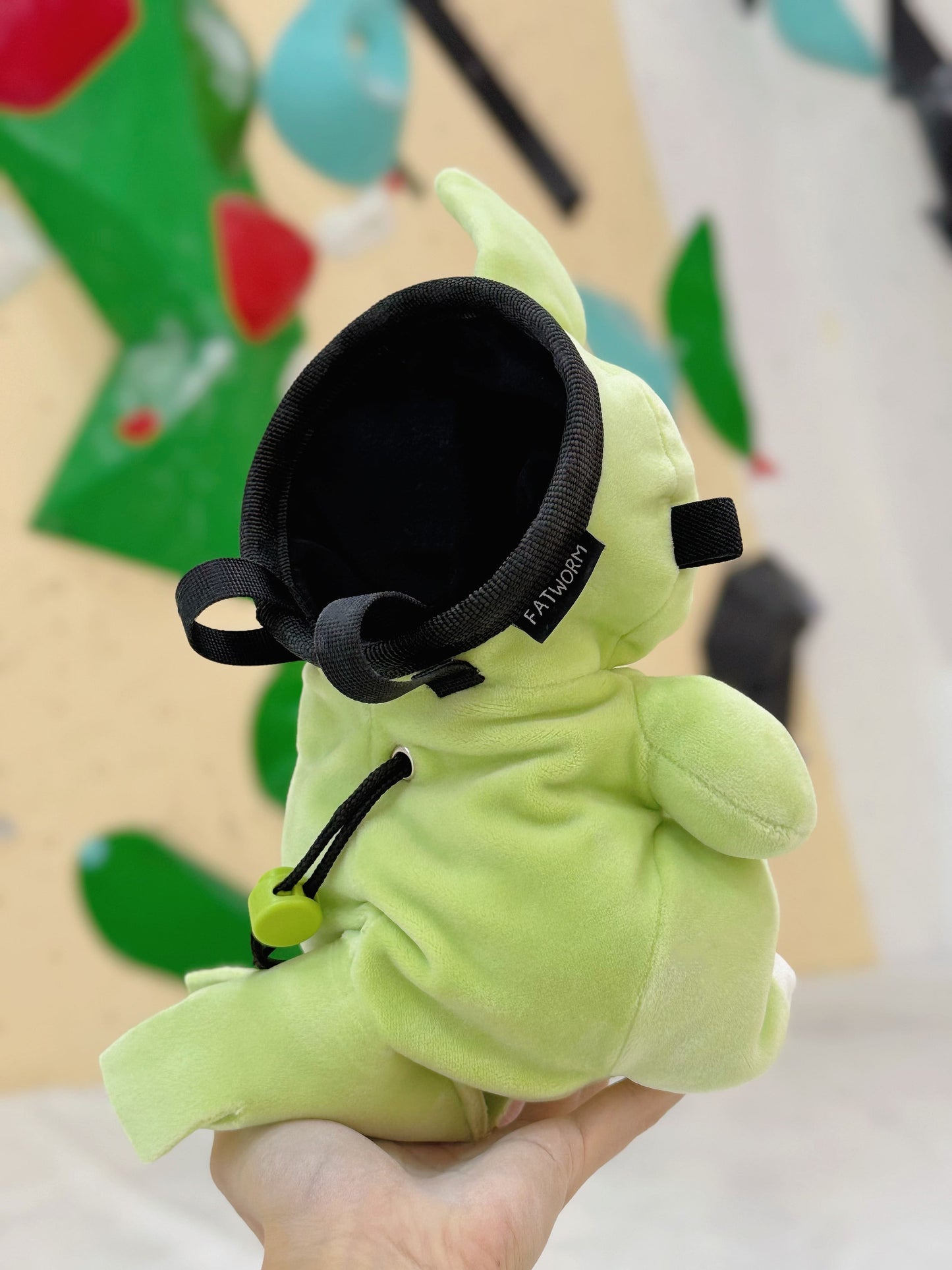 Larvitar Ditto plush chalk bag with brush holder – fun and functional climbing gear for climbers
