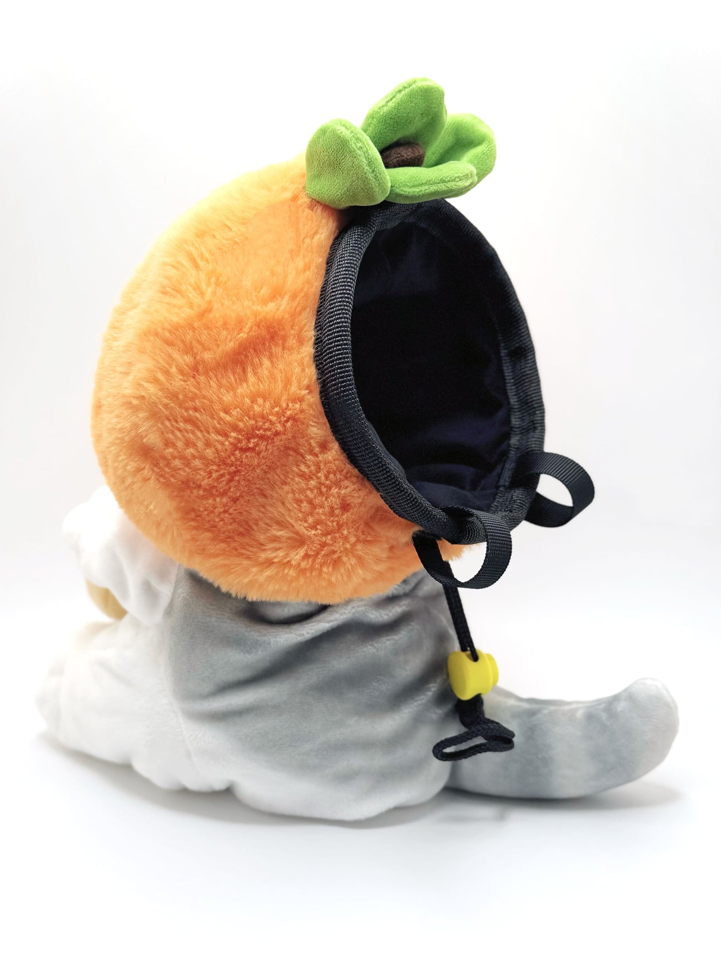 Climbing plush chalk bag – handmade Mofusand persimmon peanut anime gear by Fatworm, perfect for bouldering and rock climbing