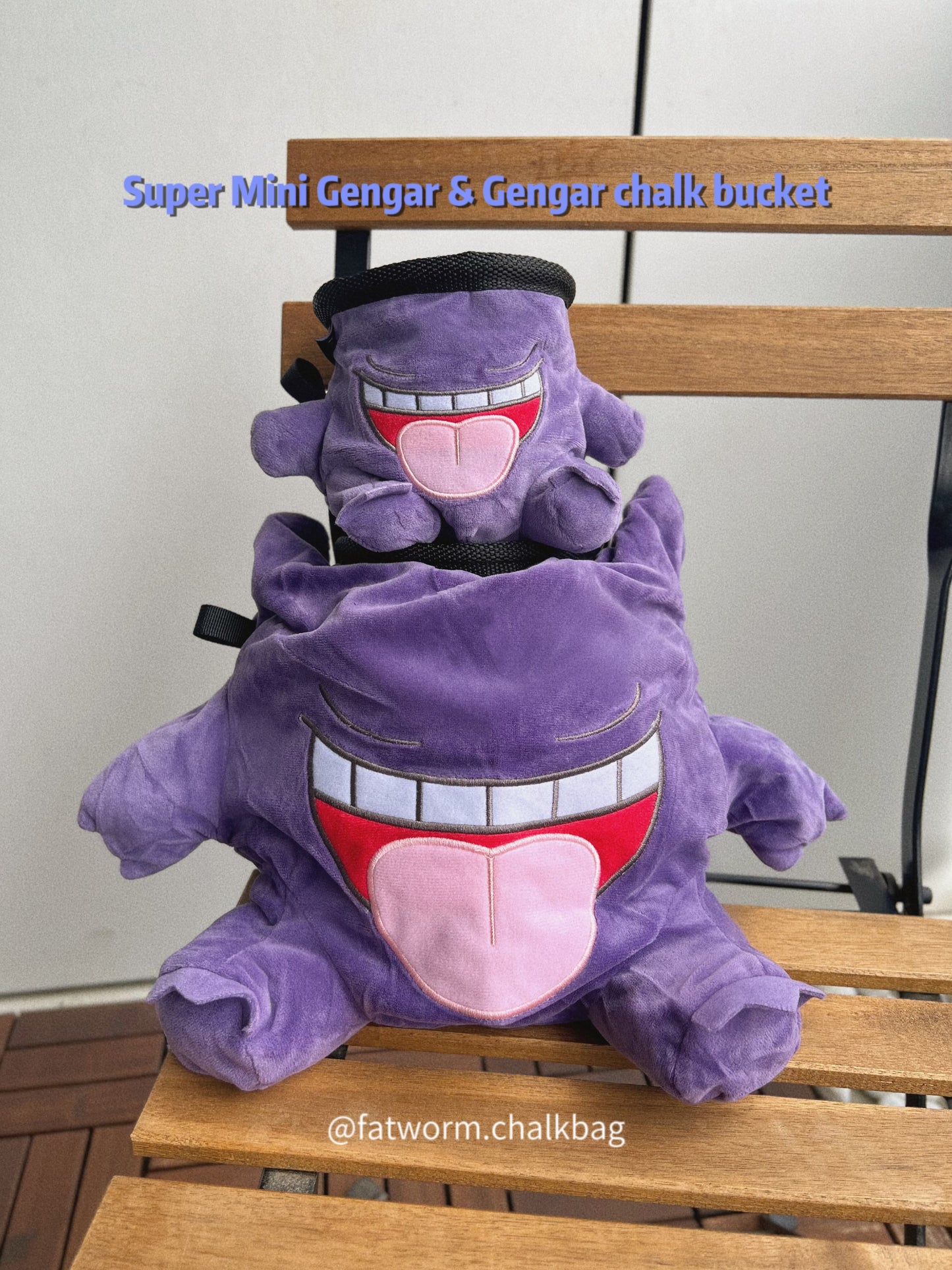 pokemon anime cute Gengar plush chalk bag for rock climbing