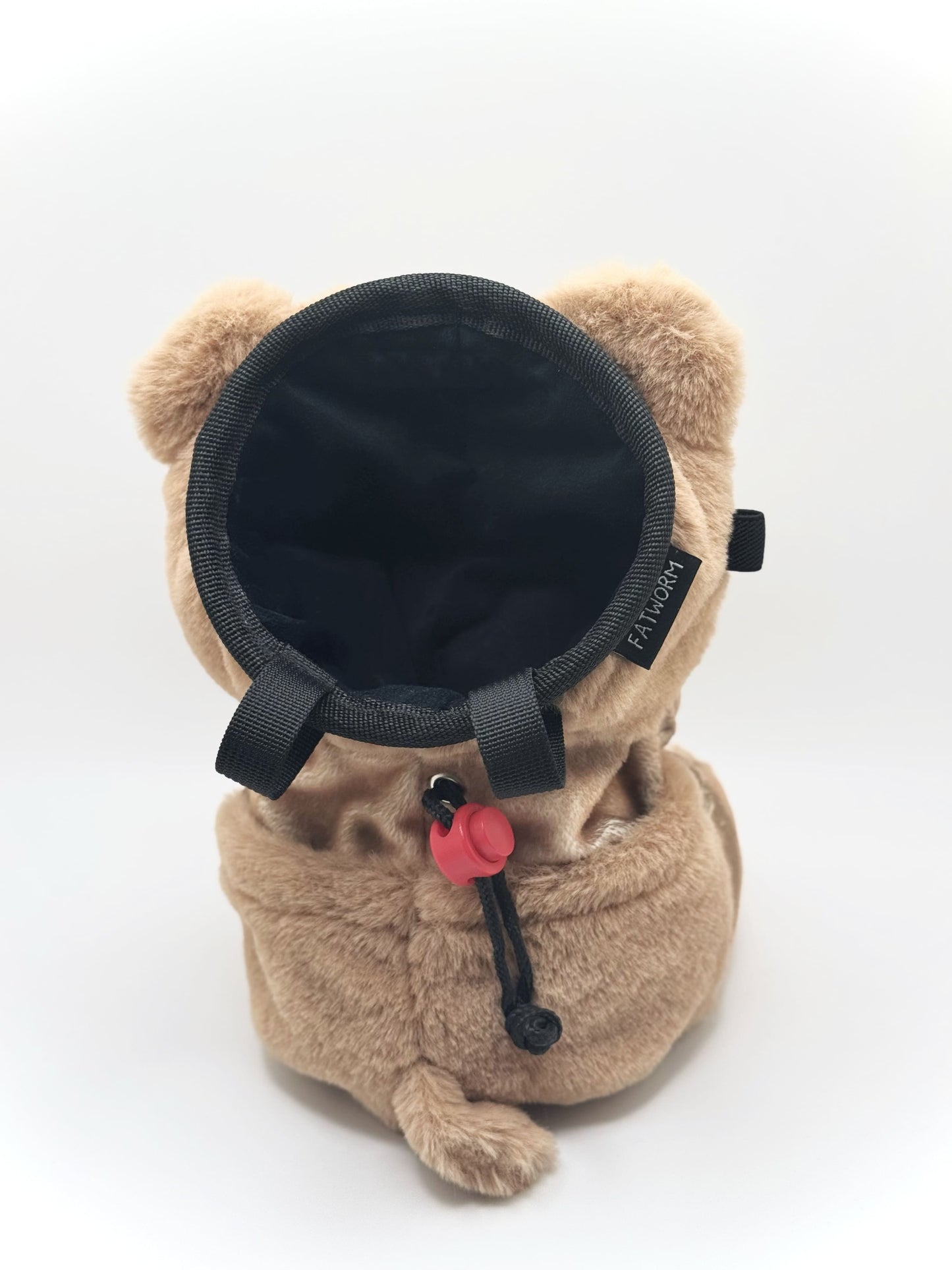 Mofusand animal series teddy bear climbing chalk bag – plush, anime-style, handmade bouldering gear by Fatworm