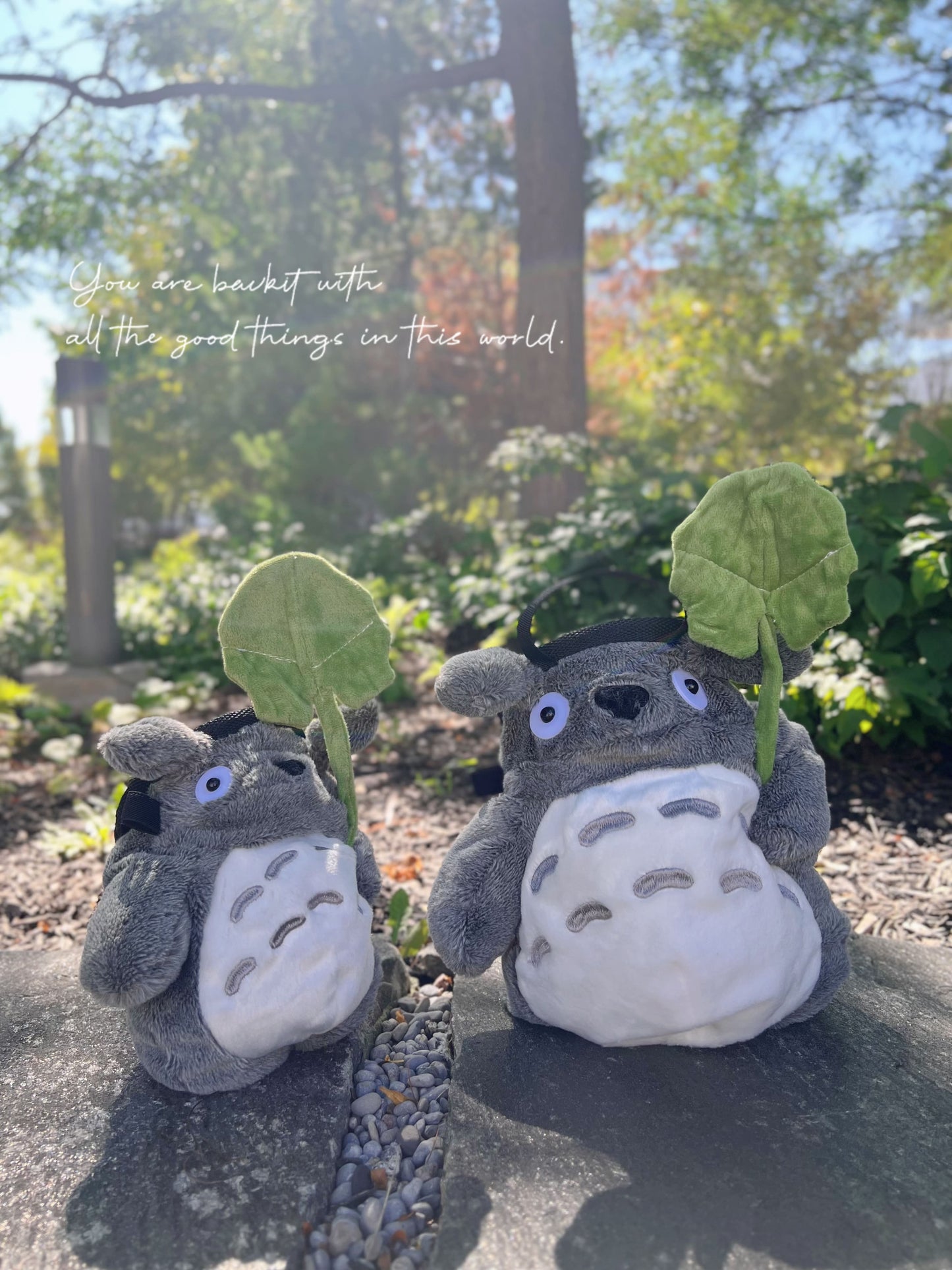 anime cute Totoro with Lotus Leaf chalk bag for rock climbing My Neighbor Totoro plush fatworm handmade chalk bucket