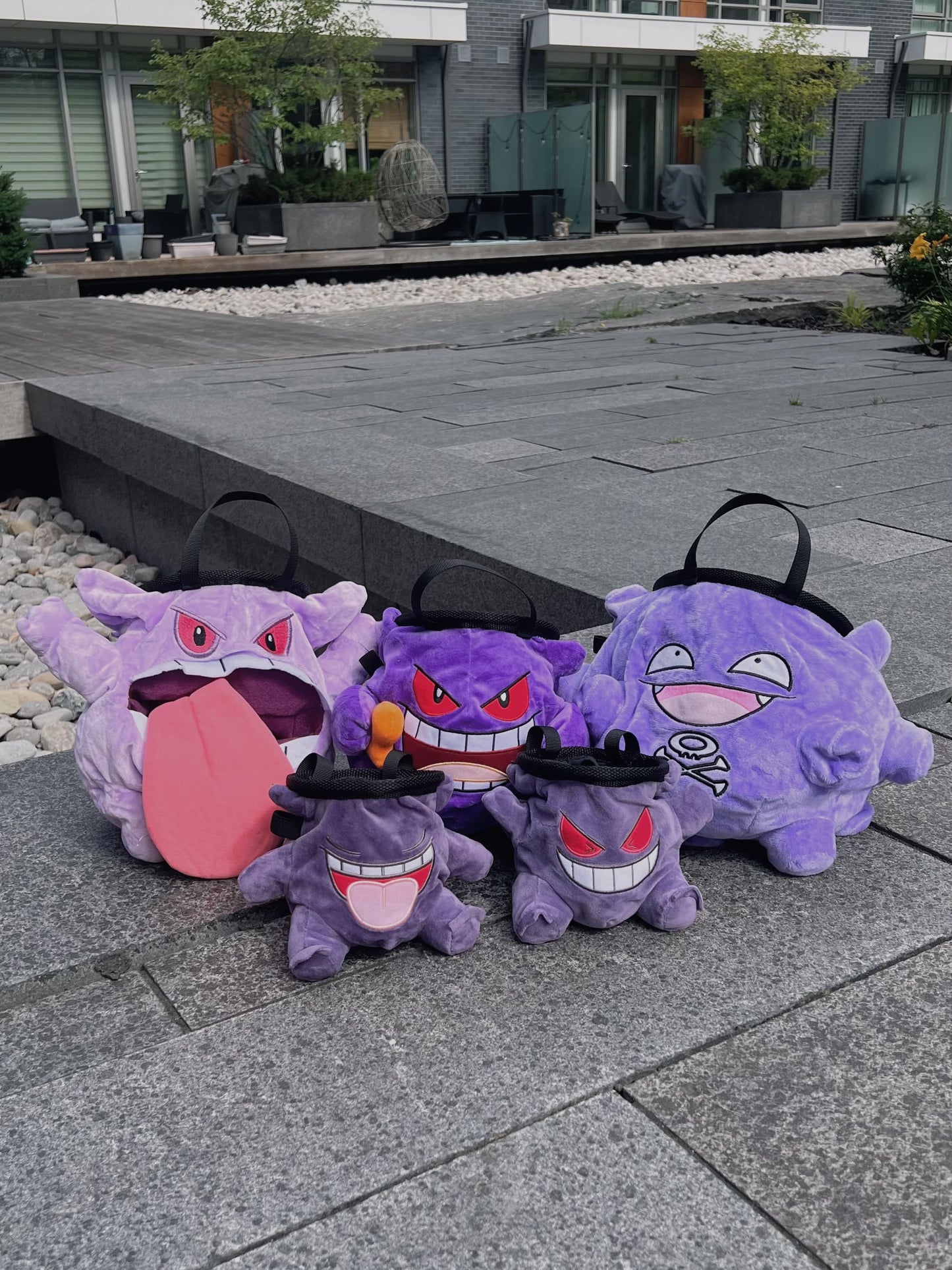 cute anime plush pokemon koffing gengar climbing chalk bag chalk bucket