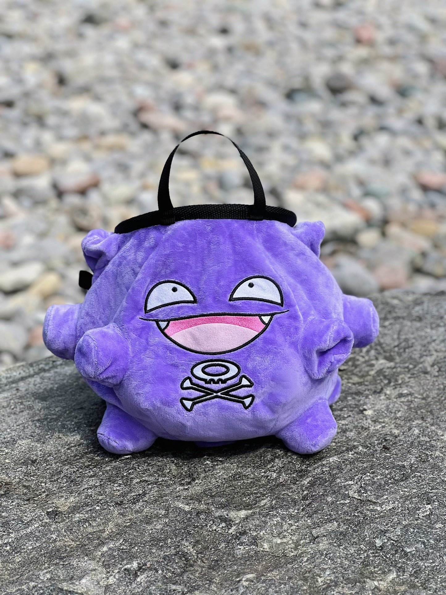 cute anime plush pokemon koffing climbing chalk bag chalk bucket