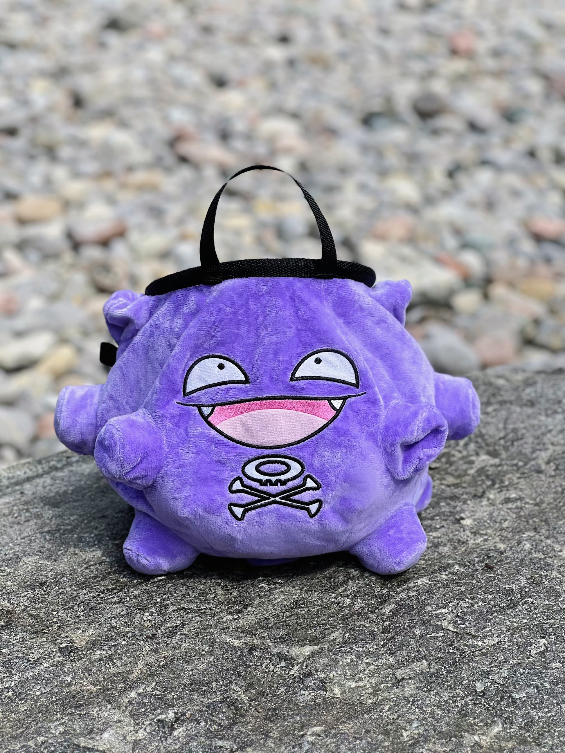 cute anime plush pokemon koffing climbing chalk bag chalk bucket