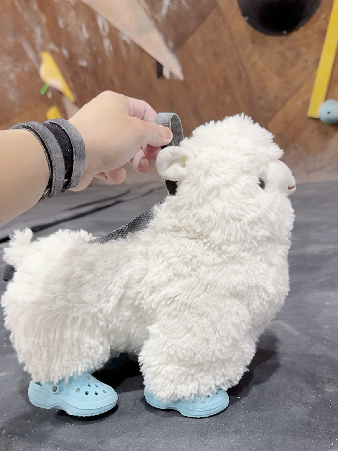 cute animal plush llama climbing chalk bag alpaca