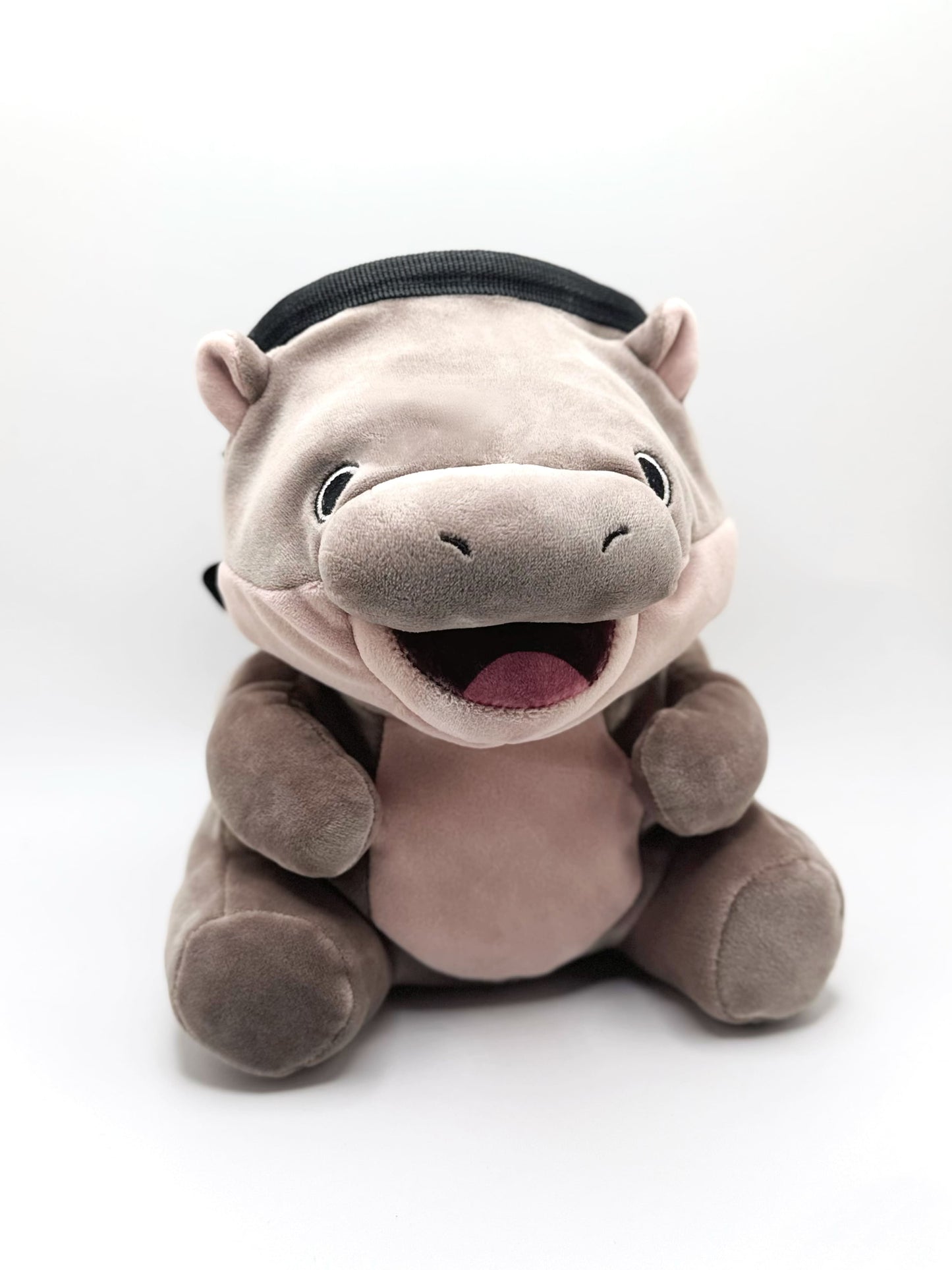 animal Moo Deng Pygmy Hippo Chalk Bag – Handmade plush climbing bag for bouldering and rock climbing by Fatworm Chalk bag. Cute, functional, and unique!
