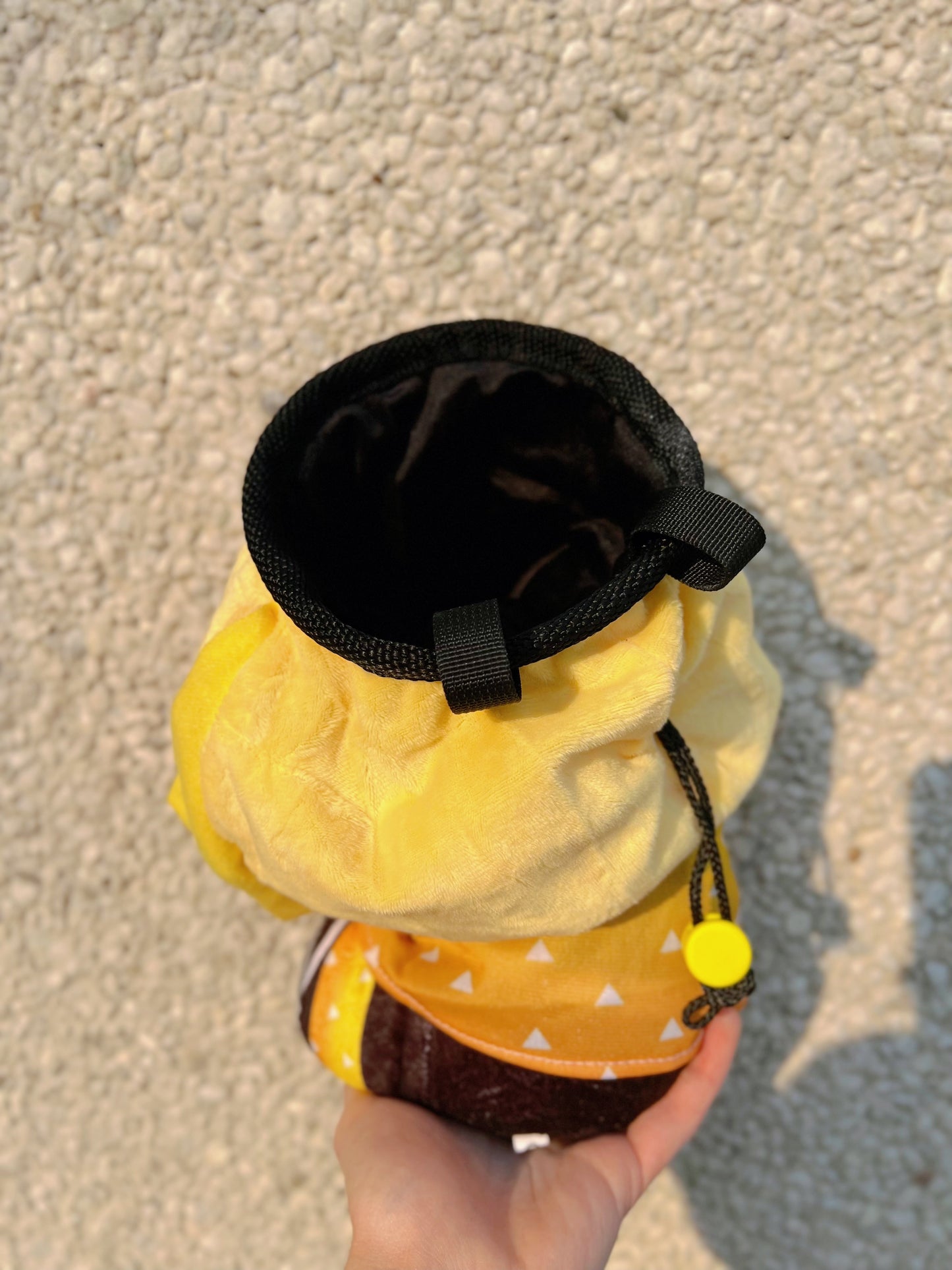 cute fatworm plush anime handmade zenitsu chalk bag climbing bouldering