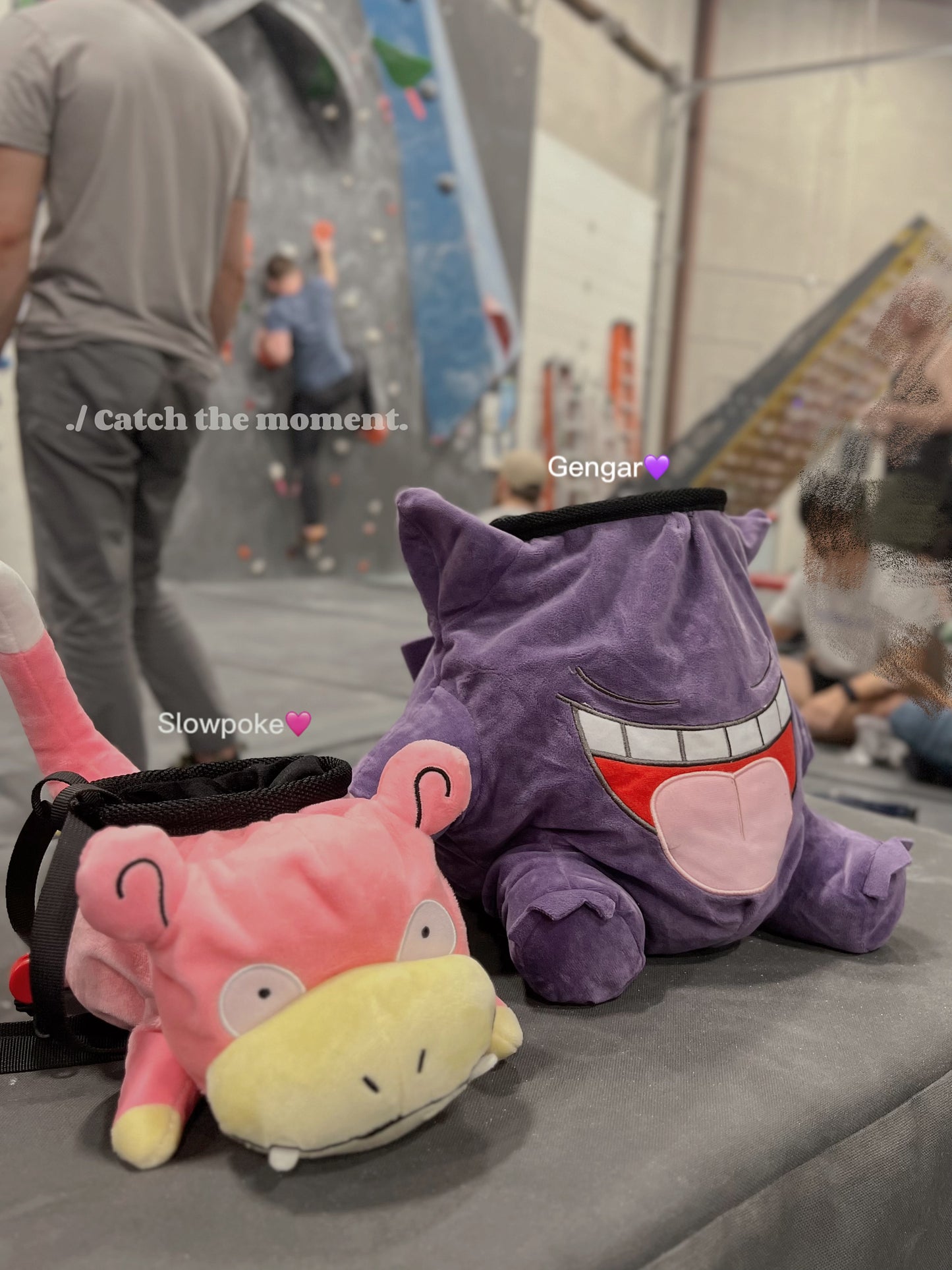 pokeme anime cute Slowpoke plush chalk bag for rock climbing