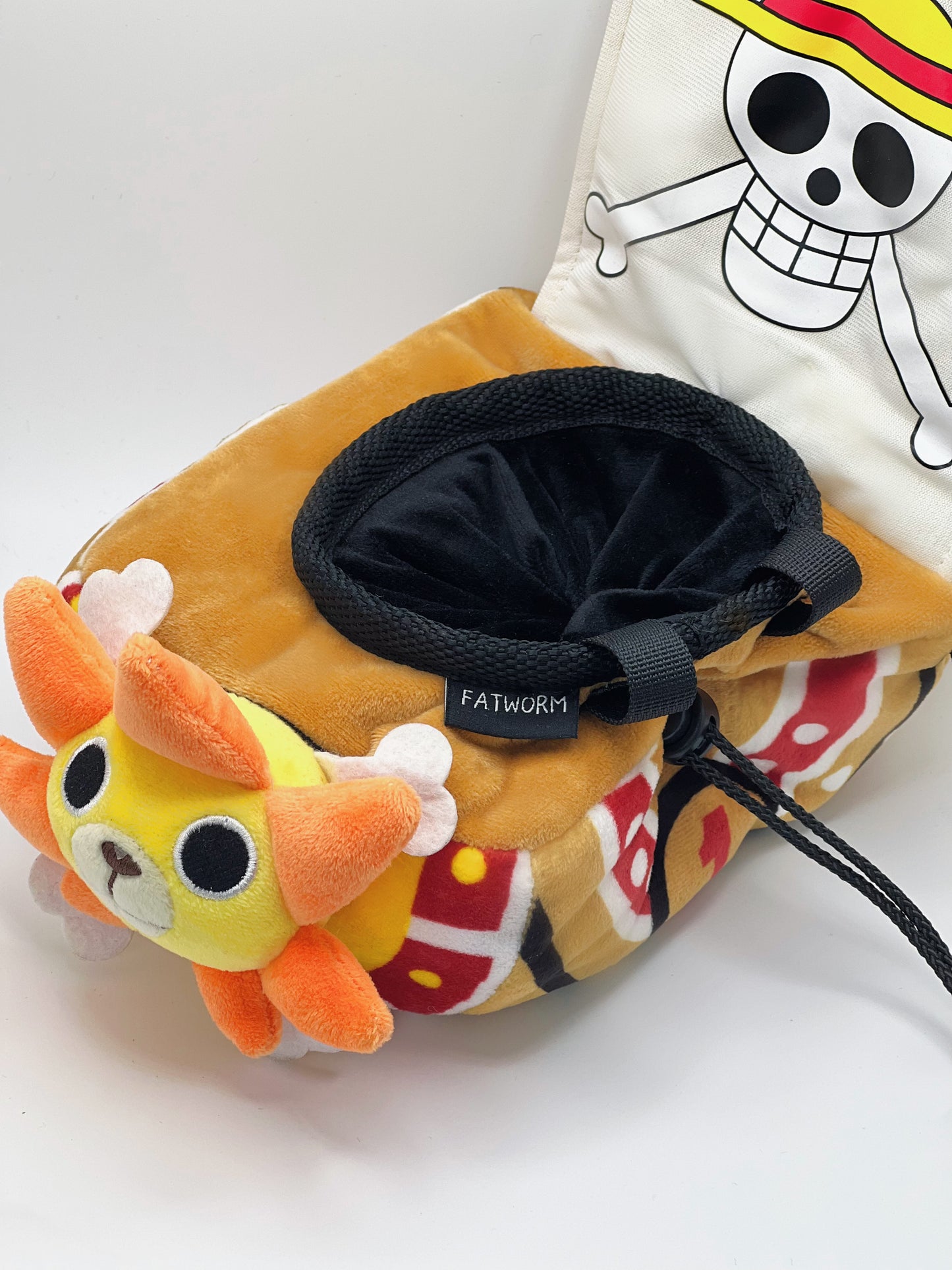 one piece anime cute Thousand Sunny plush chalk bag for rock climbing