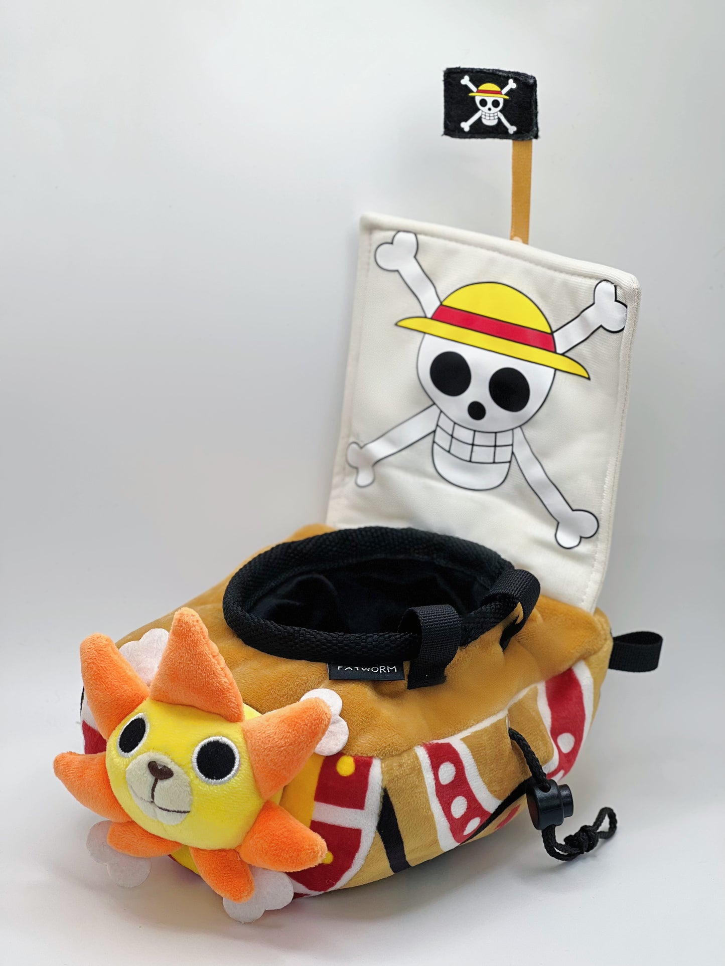 one piece anime cute Thousand Sunny plush chalk bag for rock climbing
