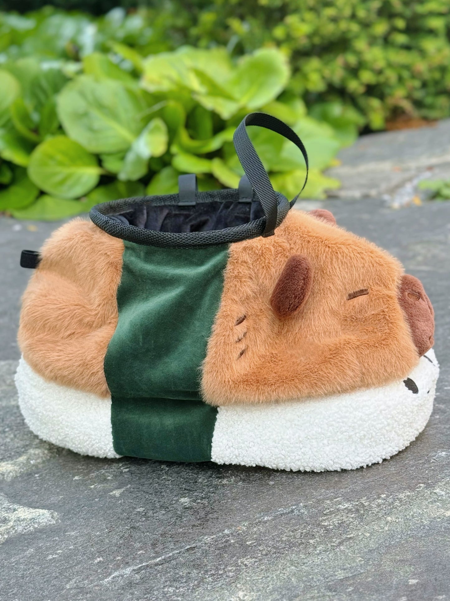 cute sushi capybara climbing chalk bag chalk bucket fatworm cute plush anime rock climbing handmade