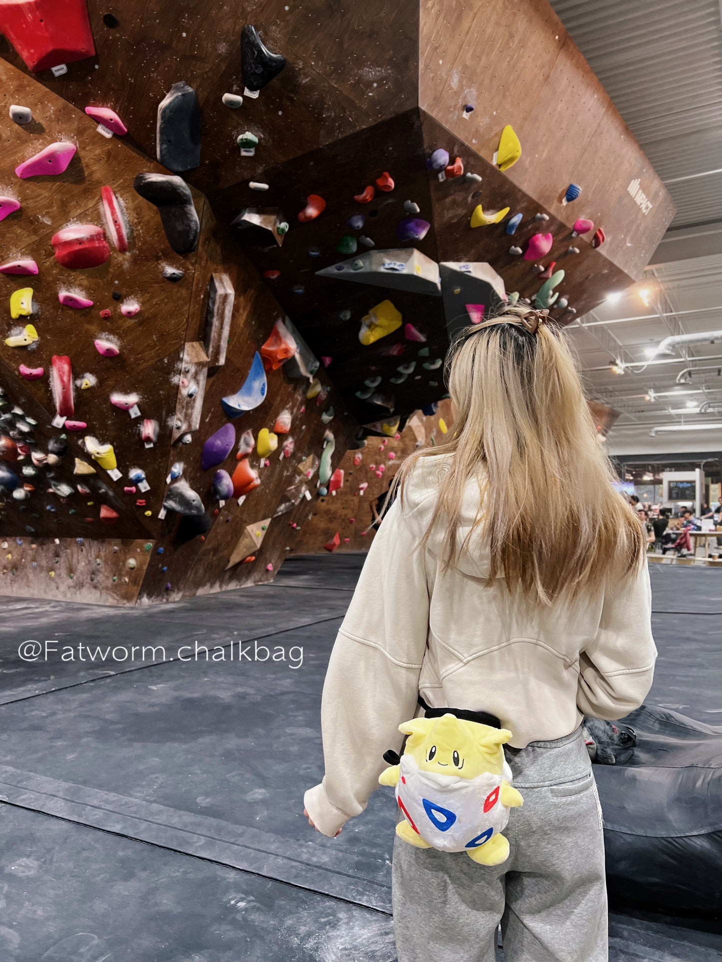 pokemon anime cute Togepi plush chalk bag for rock climbing