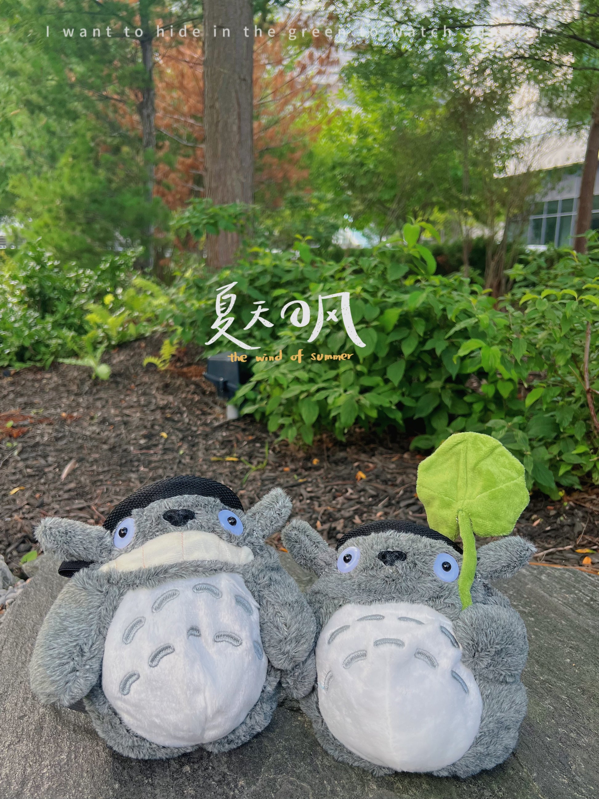 anime cute Totoro with Lotus Leaf chalk bag for rock climbing My Neighbor Totoro plush fatworm handmade chalk bucket
