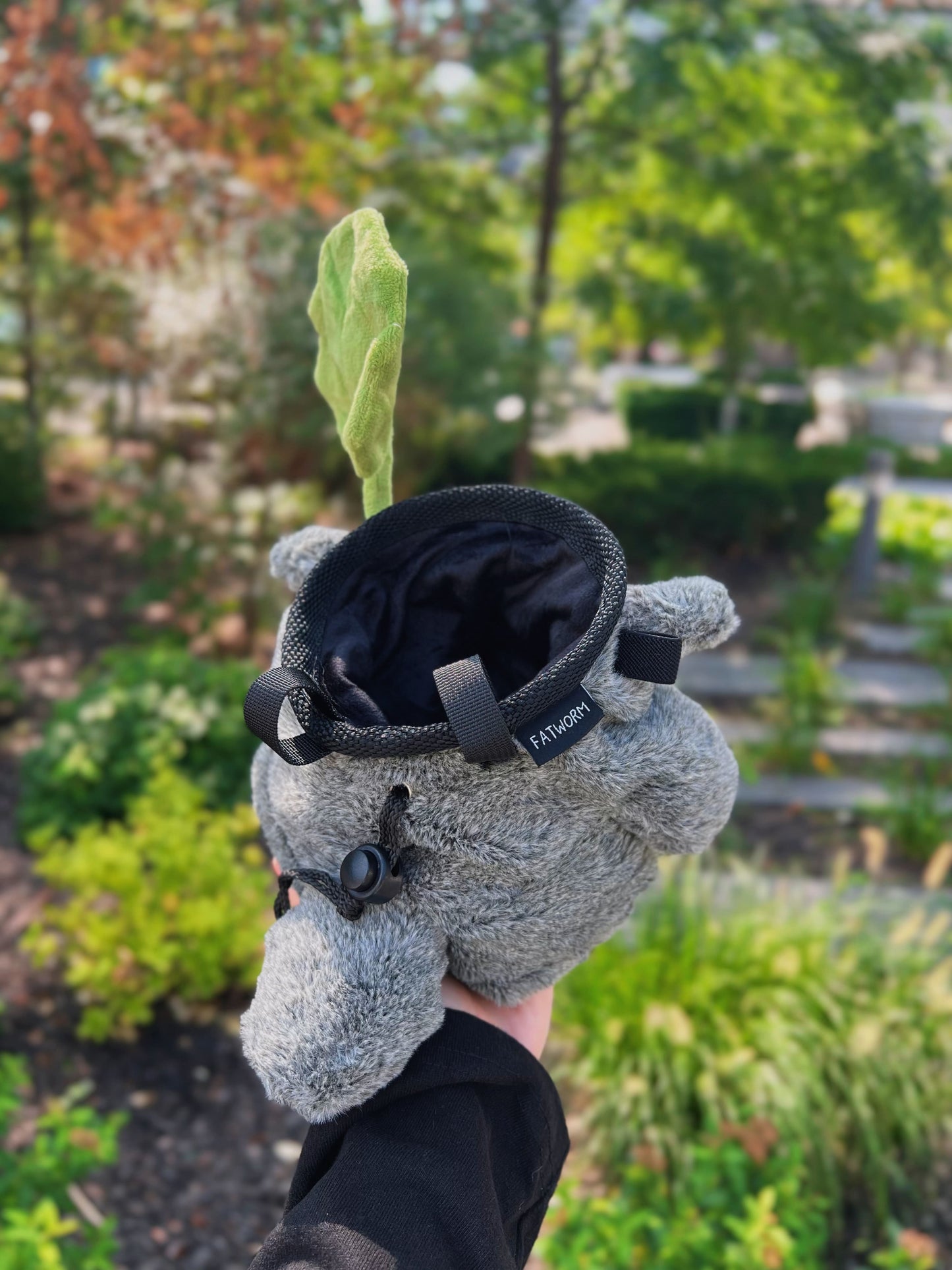 anime cute Totoro with Lotus Leaf chalk bag for rock climbing My Neighbor Totoro plush fatworm handmade chalk bucket