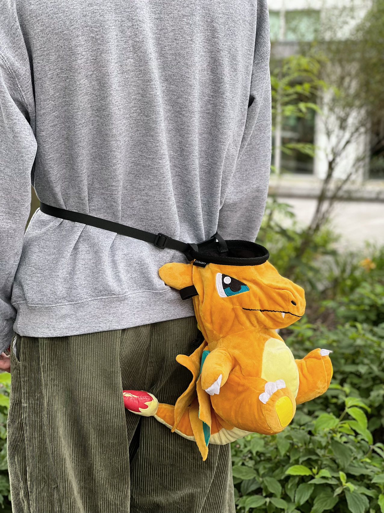 anime pokemon Yellow mega Charizard handmade cute chalk bag for rock climbing