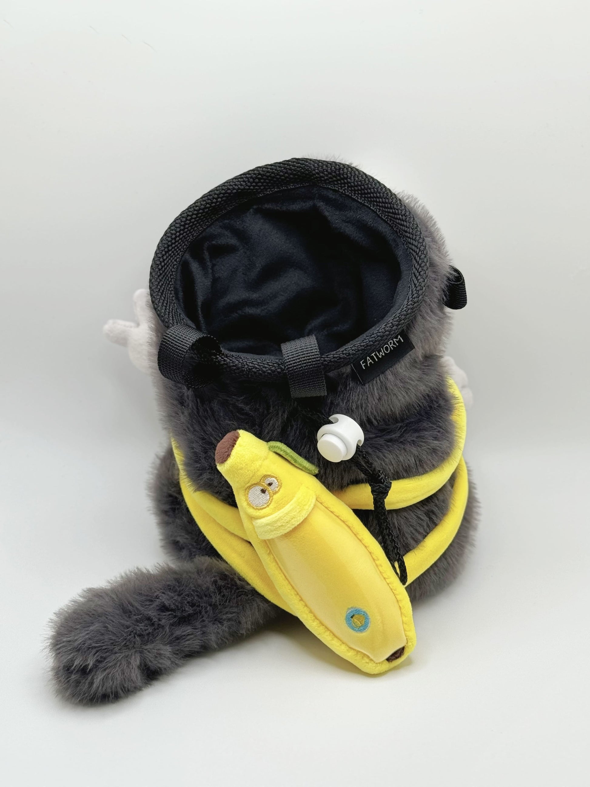 animal cute saki monkey plush climbing chalk bag bouldering brush holder