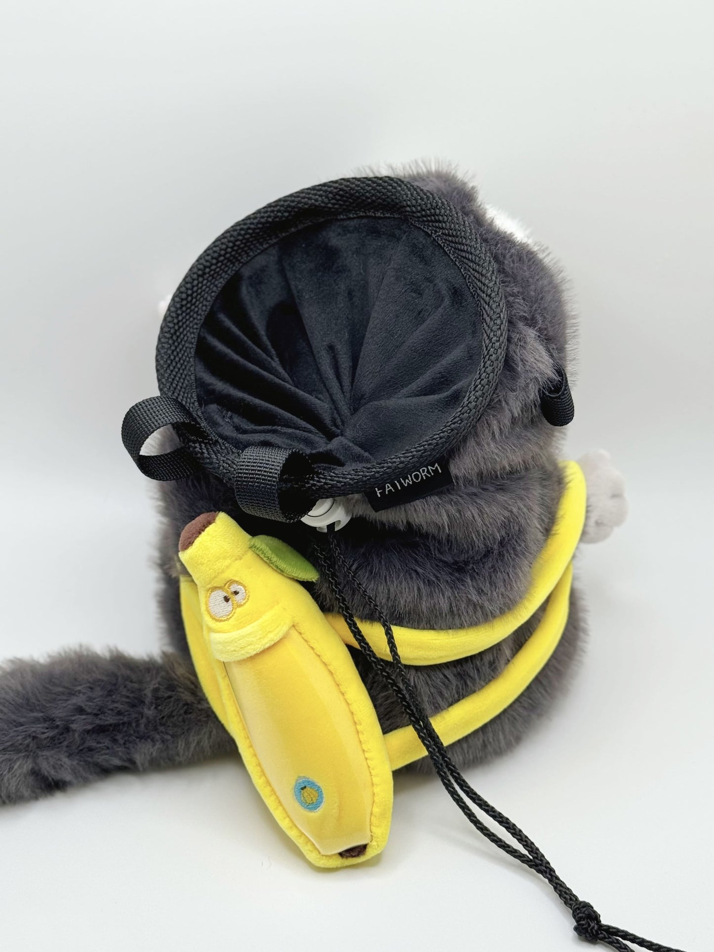 animal cute saki monkey plush climbing chalk bag bouldering brush holder