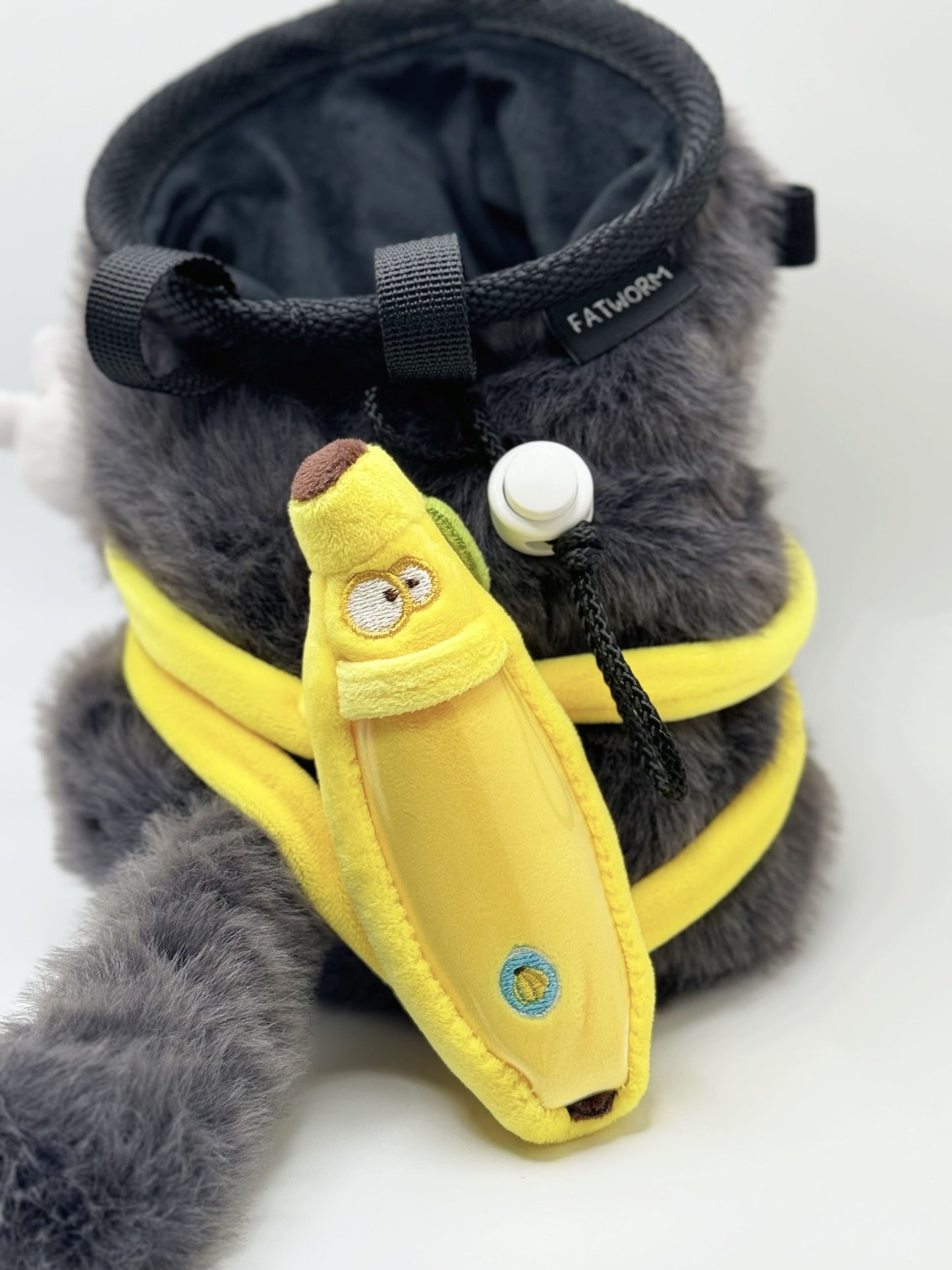 animal cute saki monkey plush climbing chalk bag bouldering brush holder