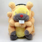 A cute, handmade plush climbing chalk bag made of extra-soft, fluffy material featuring Bidoof with chubby cheeks and iconic front teeth. Designed with high functionality by a climber, it includes a wide top rim opening, polar fleece lining, a brush loop, and a spill-proof drawstring. A great bouldering gift for rock climbers