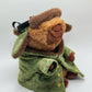 handmade cute climbing chalk bag featuring a capybara design in a military coat