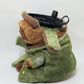 handmade cute climbing chalk bag featuring a capybara design in a military coat