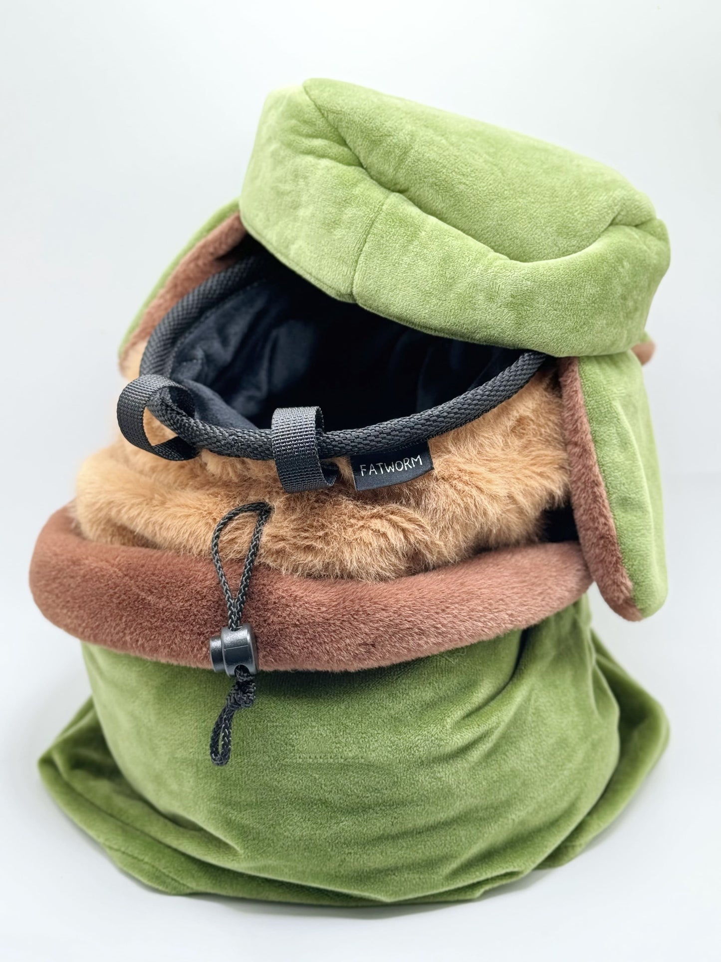 handmade cute climbing chalk bag chalk bucket featuring a capybara design in a military coat