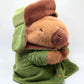 handmade cute climbing chalk bag featuring a capybara design in a military coat