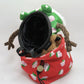 cute plush capybara climbing chalk bag with Dongbei floral coat design