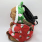 cute plush capybara climbing chalk bag with Dongbei floral coat design