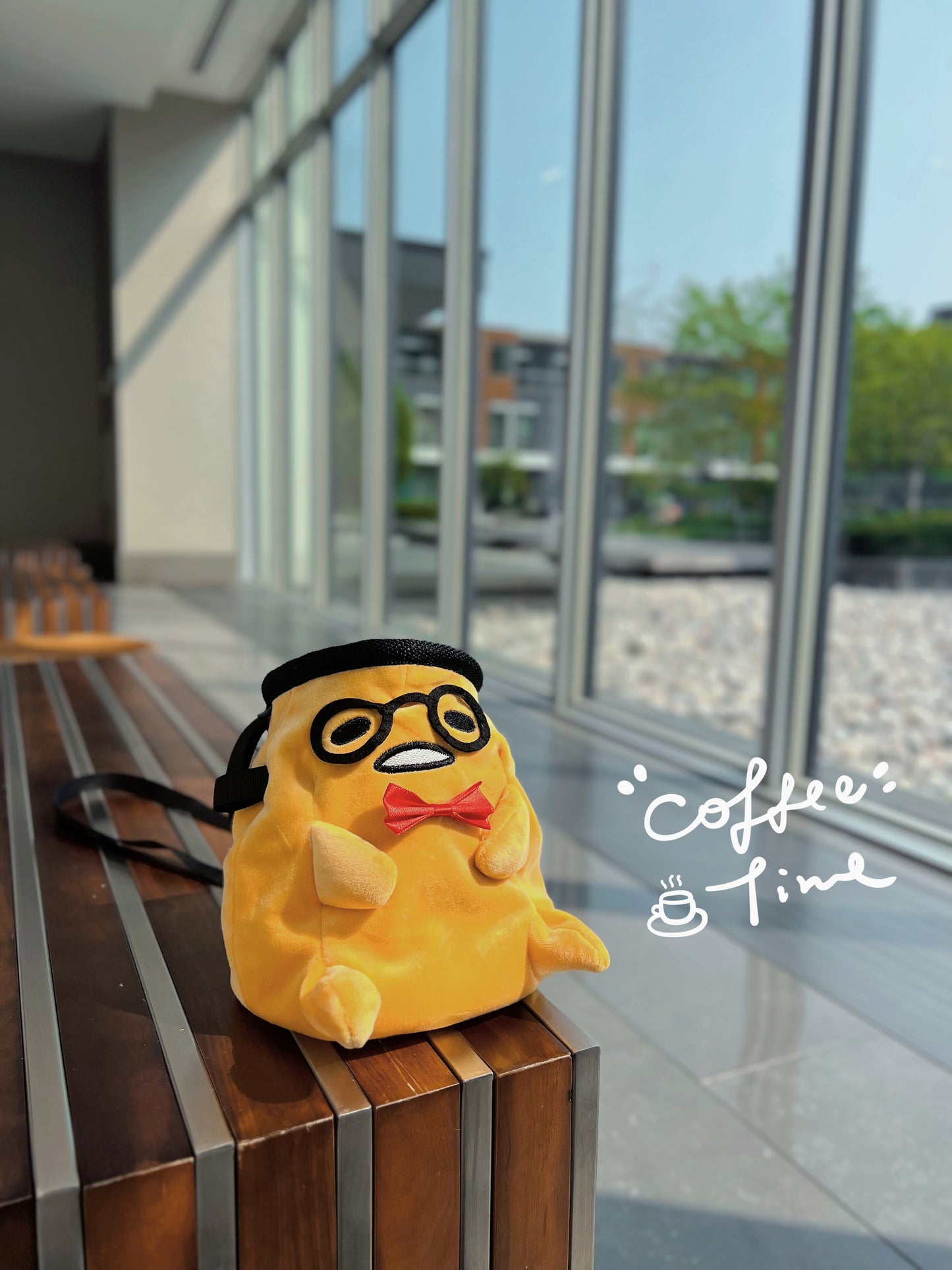 anime Cute Gudetama With Glasses Chalk Bag plush chalk bag for rock climbing