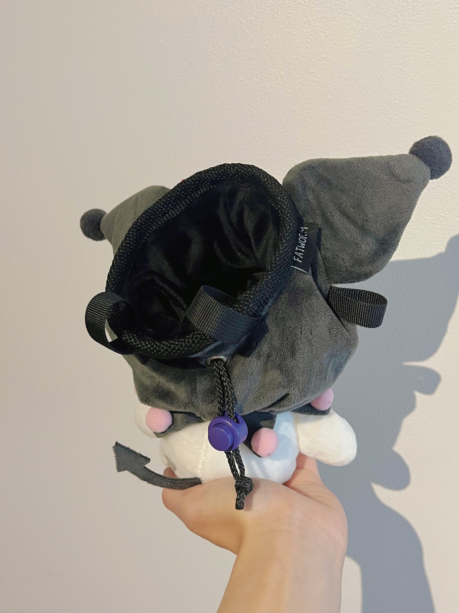 Sanrio anime cute Hungry Kuromi plush chalk bag for rock climbing