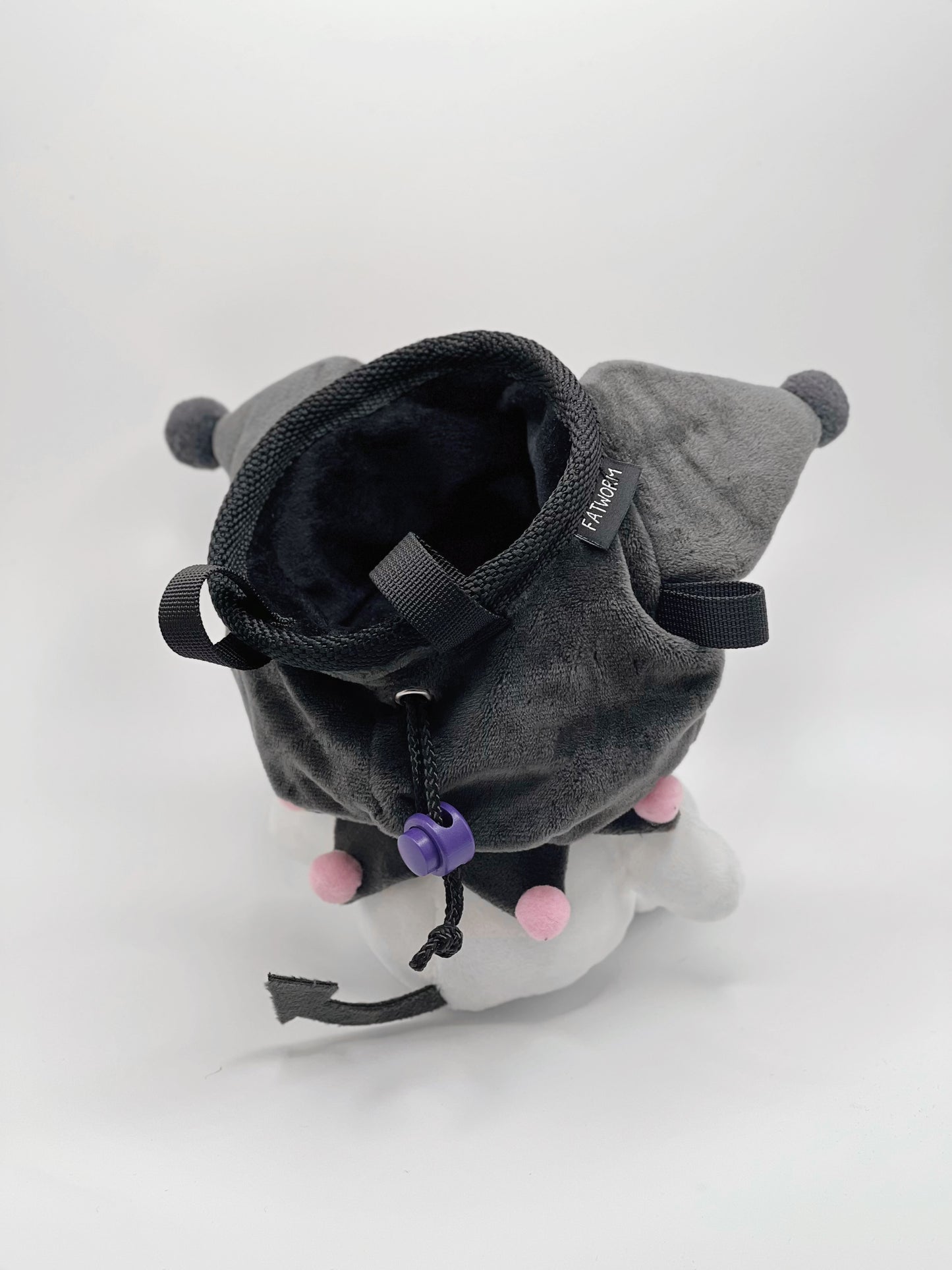 Sanrio anime cute Hungry Kuromi plush chalk bag for rock climbing