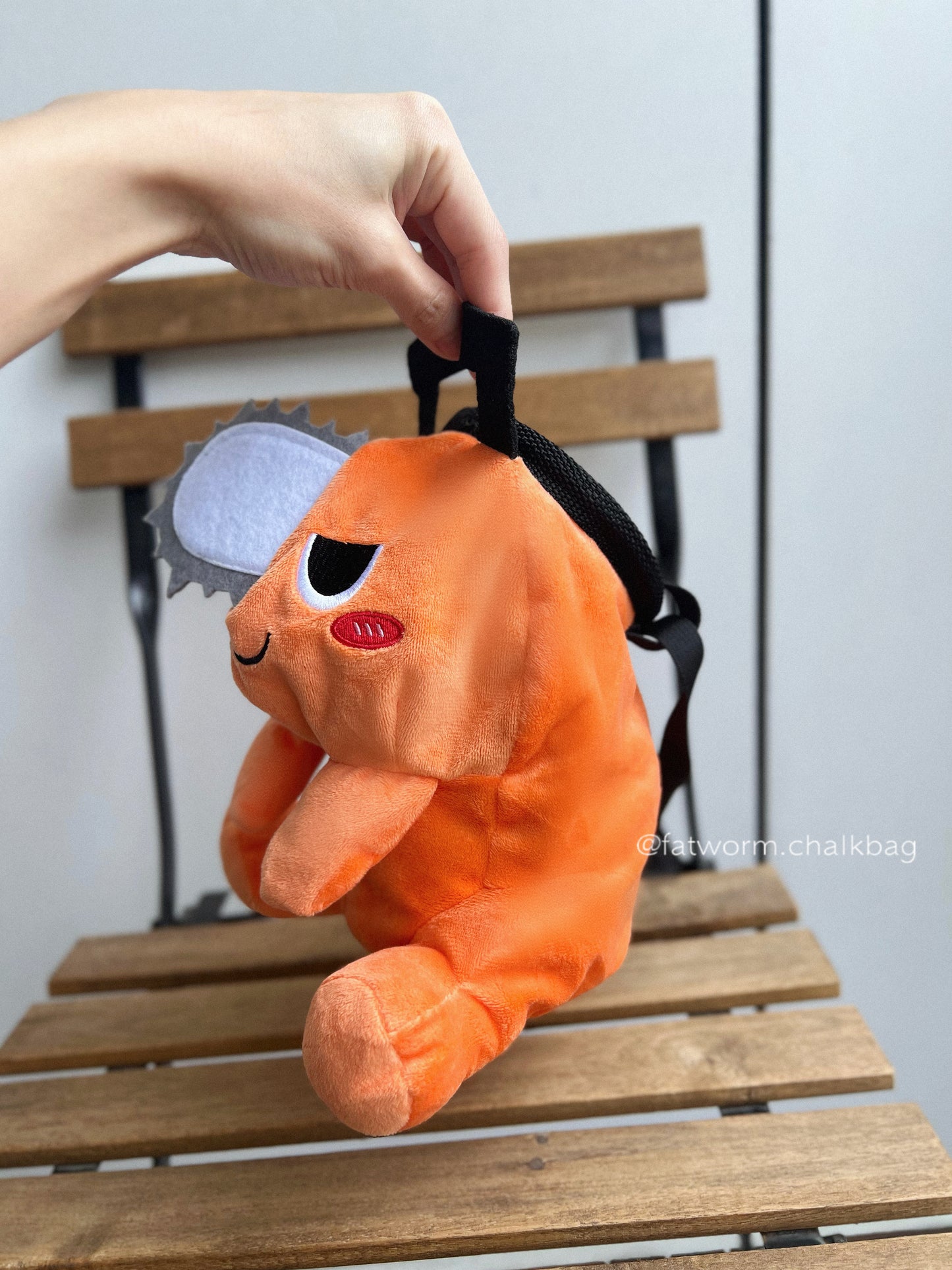 Chainsaw Man anime Pochita plush chalk bag for rock climbing