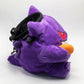 A cute anime plush chalk bag by Fatworm featuring Gengar holding a peanut. This functional and fluffy accessory is handmade for bouldering and climbing for rock climbing, offering a long-durable design that makes the perfect climbing gift for a climber.