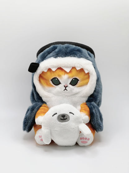 anime plush cute shark cat chalk bag climbing rock