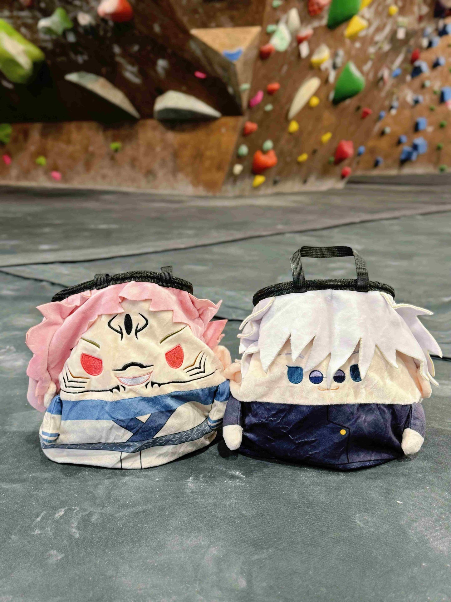 Jujutsu Kaisen Gojo chalk bag chalk bucket climbing cute handmade fatworm anime plush sunglasses