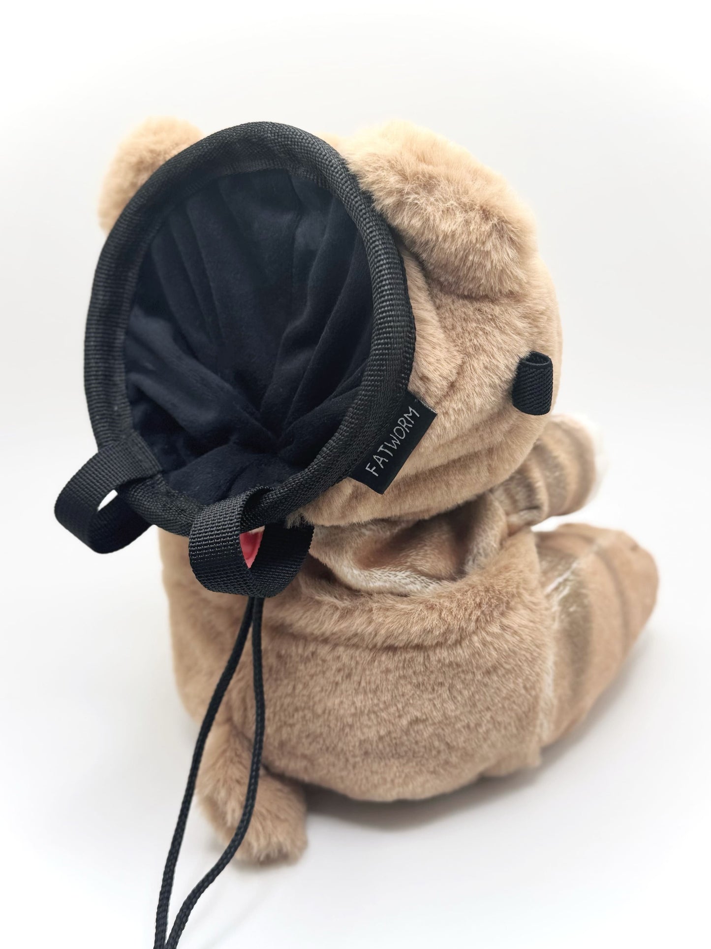 Mofusand animal series teddy bear climbing chalk bag – plush, anime-style, handmade bouldering gear by Fatworm