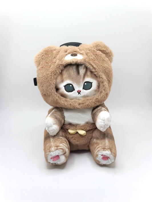 Mofusand animal series teddy bear climbing chalk bag – plush, anime-style, handmade bouldering gear by Fatworm