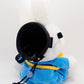 A cute anime plush chalk bag by FATWORM featuring a white Vanilla Bunny wearing a blue dress and a yellow star backpack. This functional and fluffy bouldering accessory is handmade for bouldering and climbing for rock climbing, offering a long-durable design that makes the perfect climbing gift for a climber.