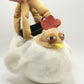 Chaotic chicken chalk bag with funny eyes, plush design, and handle – cute climbing gear for bouldering or gym use