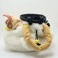 Chaotic chicken chalk bag with funny eyes, plush design, and handle – cute climbing gear for bouldering or gym use