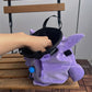 A cute, handmade plush climbing chalk bag featuring Ditto transformed into Gengar, with a purple ghost shape and Ditto’s iconic simple face. Designed with high functionality by a climber, it includes a wide top rim opening, polar fleece lining, a brush loop, and a spill-proof drawstring. A great bouldering gift for rock climbers.