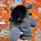 Smiling Hungry Totoro climbing chalk bucket and chalk bag – cute and functional anime plush climbing gear handmade by Fatworm
