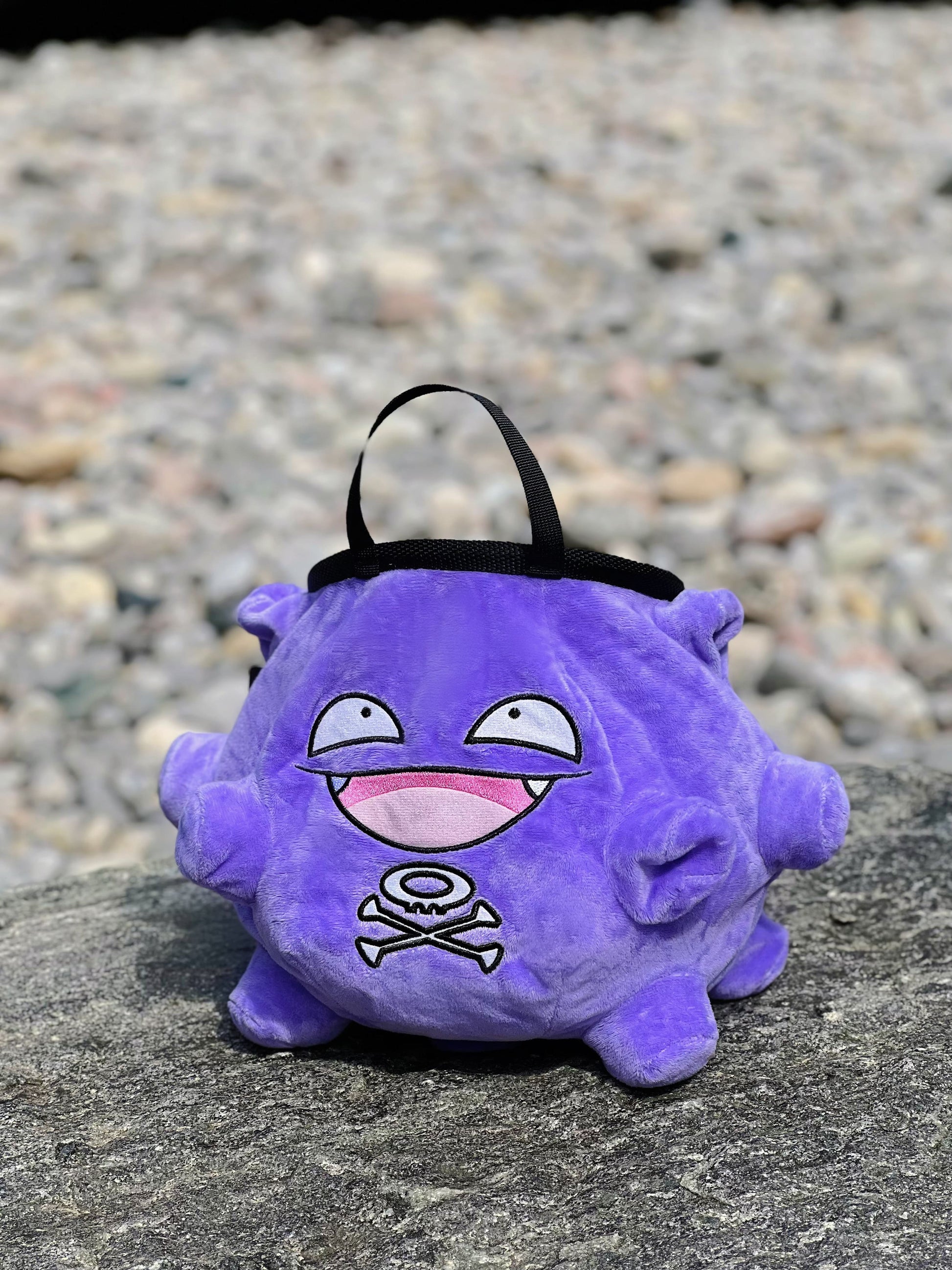 cute anime plush pokemon koffing climbing chalk bag chalk bucket