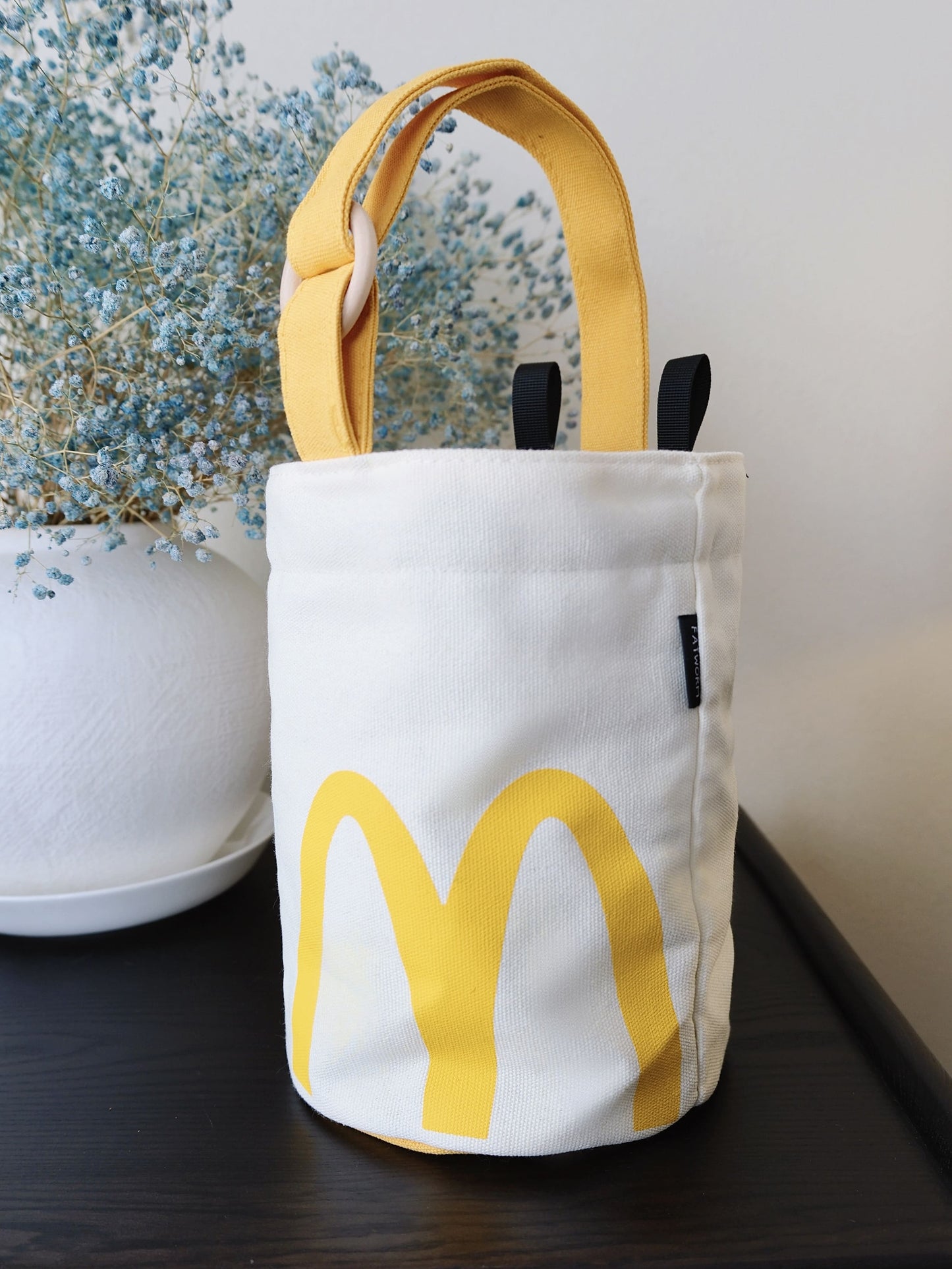 plush mcdonald mc fast food inspired chalk bag for climbing and bouldering gear