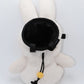 Cream beige plush Miffy climbing chalk bag featuring a cute bunny face; functional Fatworm Chalkbag gear.